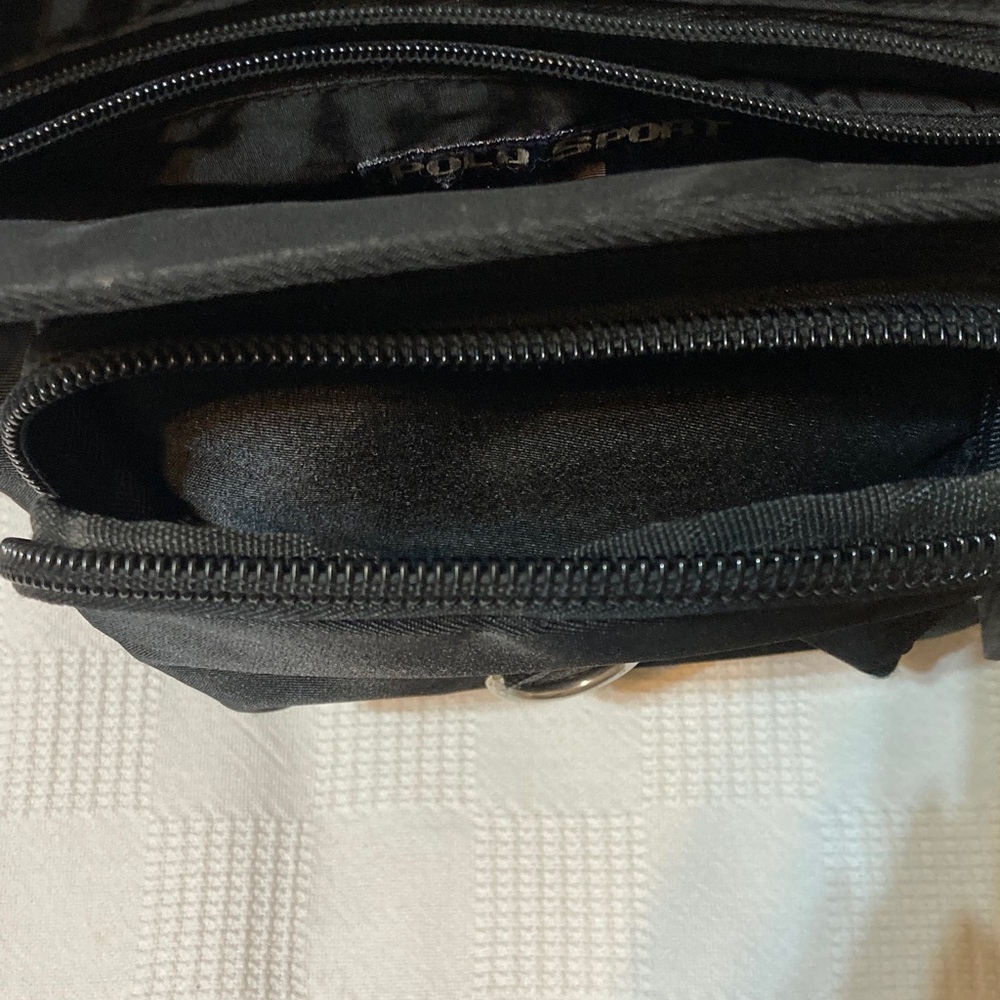 VINTAGE POLO SPORT RALPH LAUREN BLACK NYLON CROSS BODY BLACK BAG - Picture 7 of 16